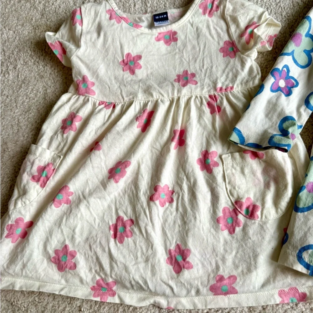 Bundle Set of 2 Floral Print Dresses: 18-24 months - Picture 2 of 5